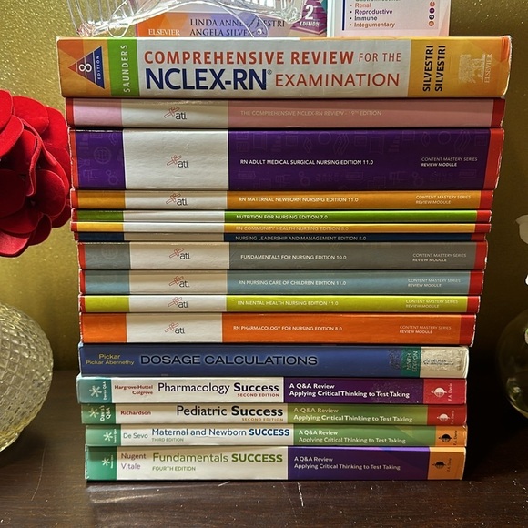 Bundle of Nursing School Textbooks, Flash Cards, and Safety Glasses - Picture 2 of 10